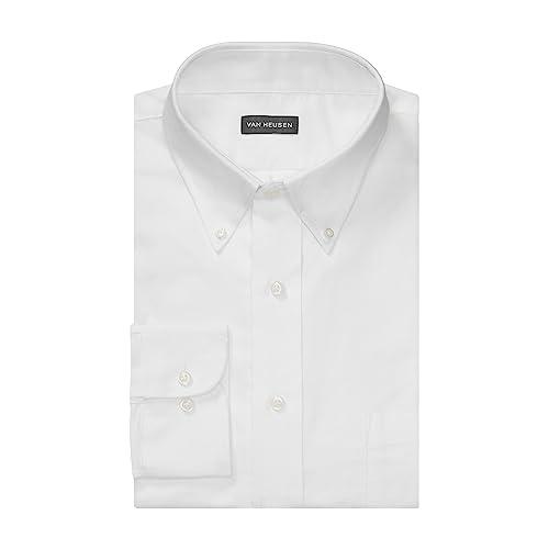 Van Heusen Mens Dress Shirt Regular Fit Oxford Solid, White, Medium Precio Guatemala