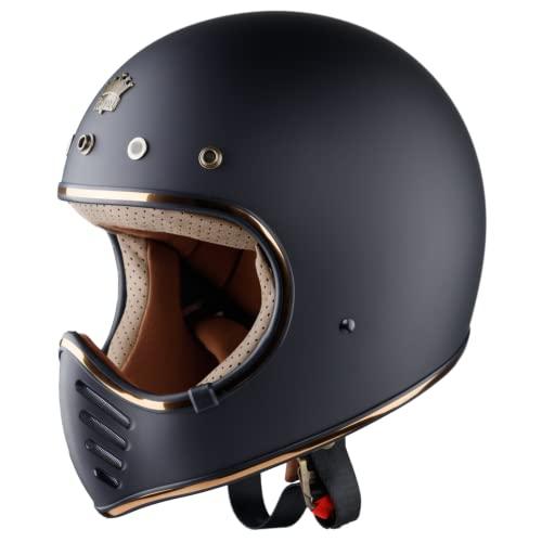  OLDF - Casco integral para motocicleta, casco de moto con tapa  completa para hombre, cuello de invierno, color negro mate : Automotriz