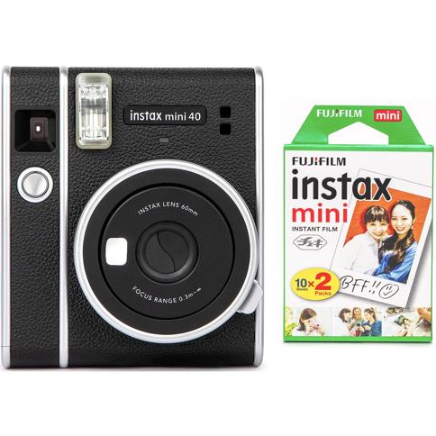 Paquete de cámara de película instantánea Fujifilm Instax Mini 40 con  paquete de película doble (20 exposiciones) (2 artículos) : Precio Guatemala