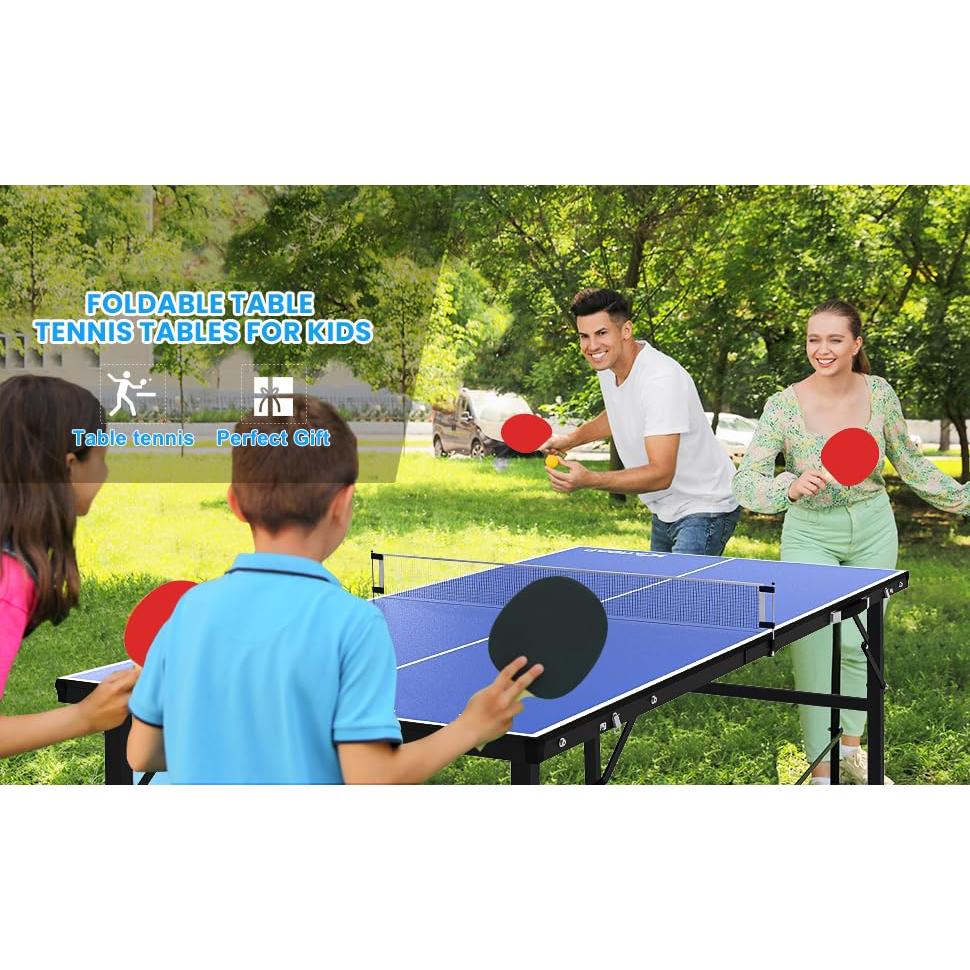  GAOMON Mesa de ping pong portátil, mesa de ping pong