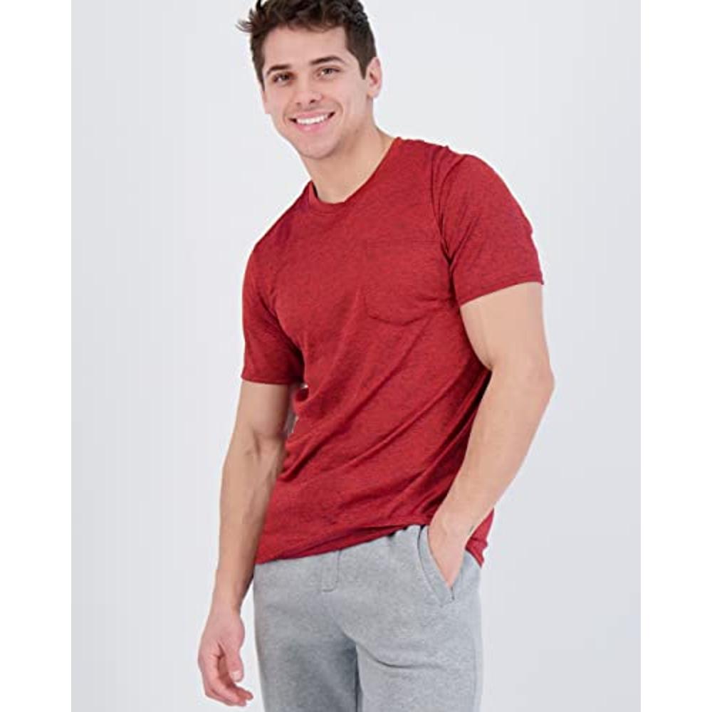 Paquete de 4 Real Essentials: camiseta deportiva de alto rendimiento con  bolsillo y manga corta Dry-Fit para hombre (disponible en talla grande y  alta) - Tipo de tamaño especial Estándar - Tamaño