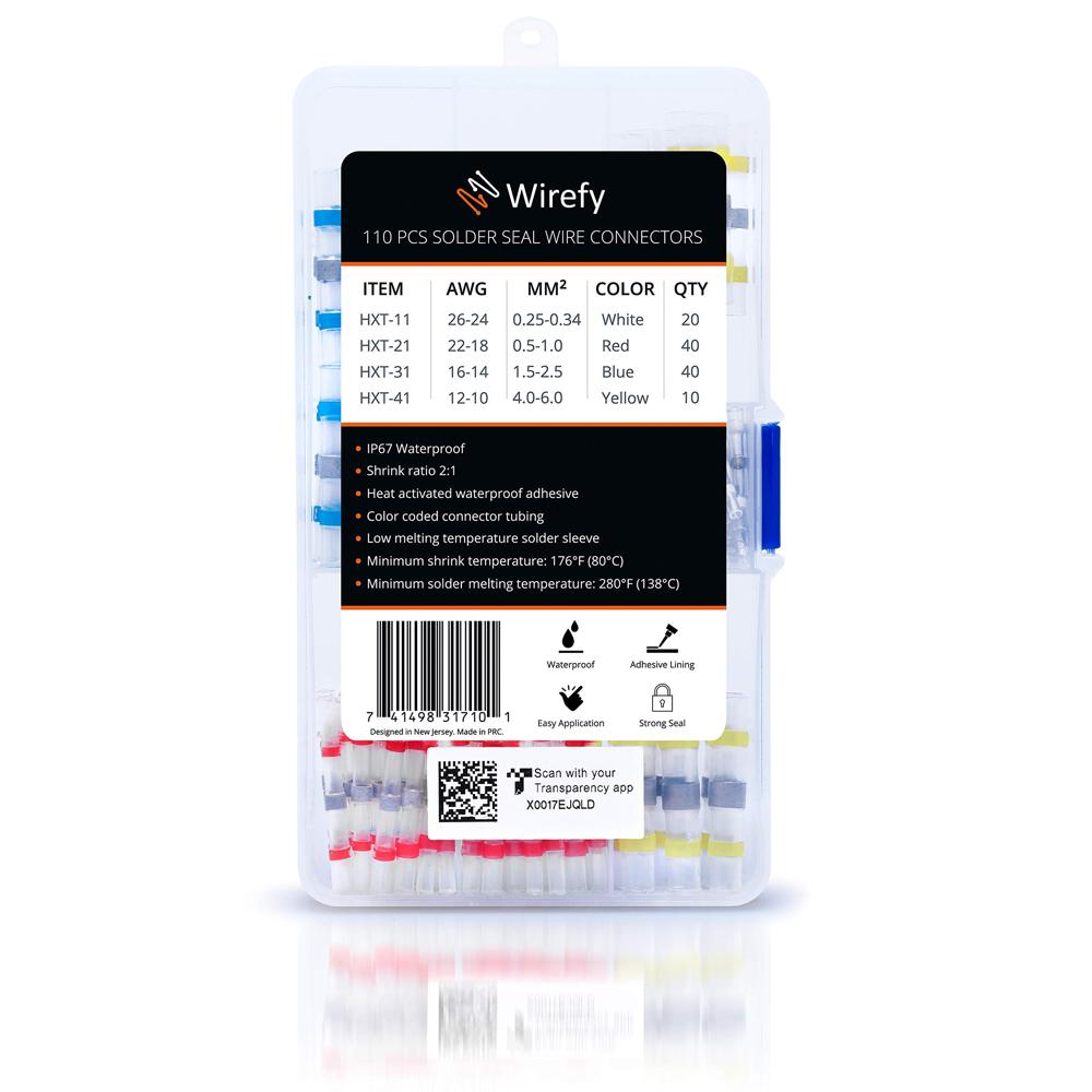 Wirefy Kit De 110 Conectores De Alambre De Sellado De Soldadura ...