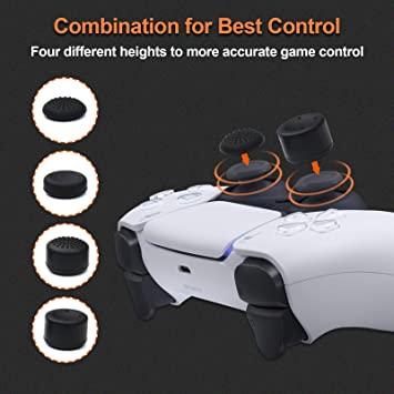 NexiGo Cargador de controlador PS5 con kit de agarre para el pulgar,  adaptador de CA de carga rápida, estación de carga DualSense para  controladores