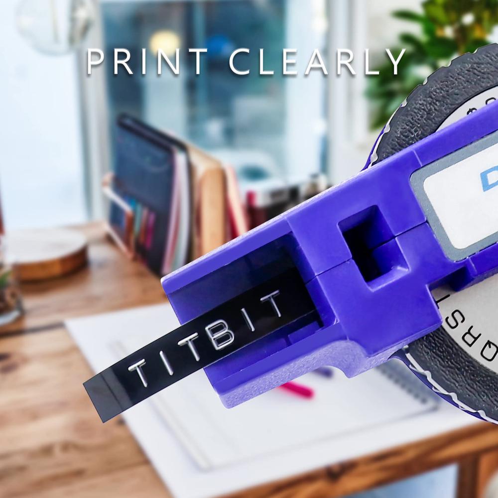 TITBIT 5 Rolls Compatible with DYMO Embossing Label Maker Refills 3/8