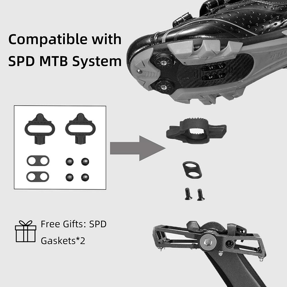Pedales Mixtos MTB compatibles con Shimano SPD automáticos - Pedales  Bicicleta con Calas, 3 Rodamientos Sellados, Fibra de Nailon Ligera, para  Montaña Carretera BMX, Eje 9/16 M21L : : Deportes y aire libre