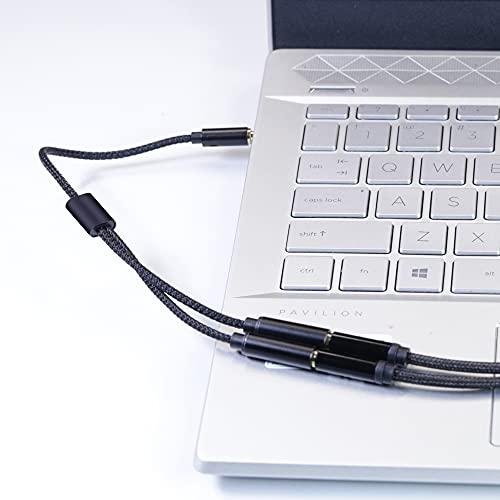 CABLE ADAPTADOR SEPARAR AUDIFONO Y MICROFONO DE 2 MACHOS A 1 HEMBRA PARA  LAPTOP / PC / CEL NETCOM BIFURCADOR – Compukaed