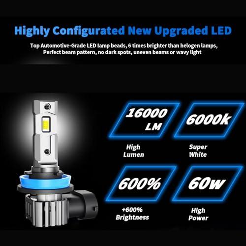 rimthin H11 LED Bulbs, H8 H9 H16 Powersports Accessory Lights 60W 16000