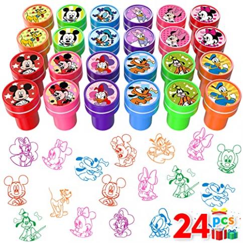 AFZMON Sellos de fiesta de ratón para niños, 24 sellos autoentintados de  Mickey, bolsas de regalo