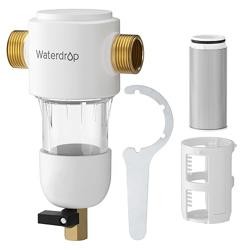 Waterdrop Spin Down Sediment Filter, Reusable Whole House Water Filter System, Flushable Pre-Filter System for City/Well Water, 50 Micron, 1 MNPT + 3/4 FNPT, WD-PF01 - Nombre de estilo 50 Micron Filter