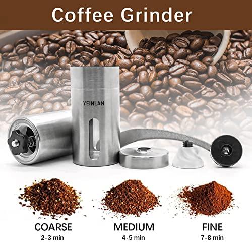 YEINLAN Manual Coffee Grinder, Ceramic Coffee Bean Grinder with