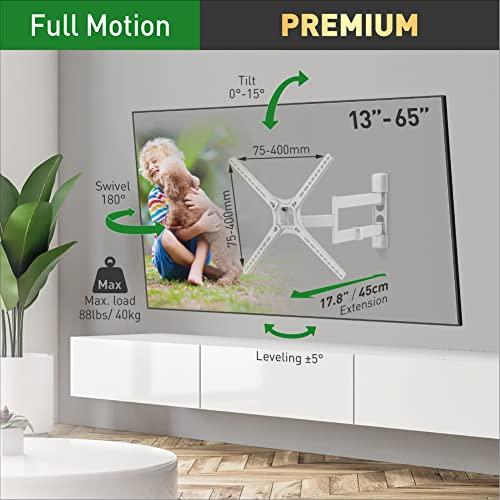 Barkan White TV Wall Mount,13-65 Inch Full Motion Articulating - 4 ...