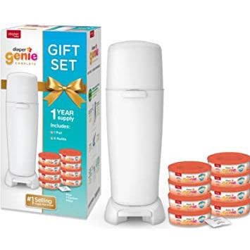 Diaper Genie Cubo de pañales completo (blanco), Control de olores, 1 cubo  de basura para pañales, 1 recarga, 1 filtro - AliExpress