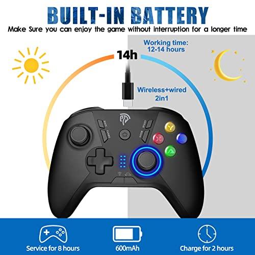 EasySMX Controlador de jogos sem fio para Windows PC/Steam Deck/PS3/Android  TV Box, joystick com vibração dupla plug and play gamepad com 4 teclas  personalizadas, bateria até 14 horas, : : Games e
