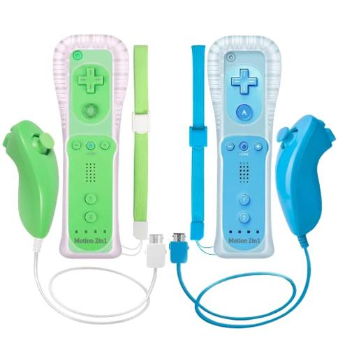 OSTENT Mando a Distancia 2 en 1 Built in Motion Plus + Nunchuk para  Nintendo Wii Game Color Azul : : Videojuegos