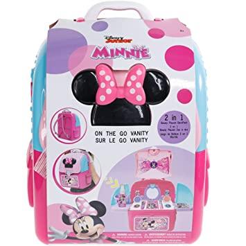 Townley Girl Disney Minnie Mouse Cosmetic Backpack Vanity Makeup Set  Incluye lazo para el cabello, esmalte