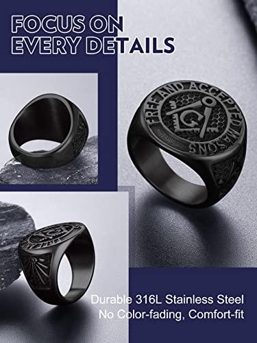 Anillo Masónico Clásico 33, Joyería De Acero Inoxi... - Grandado