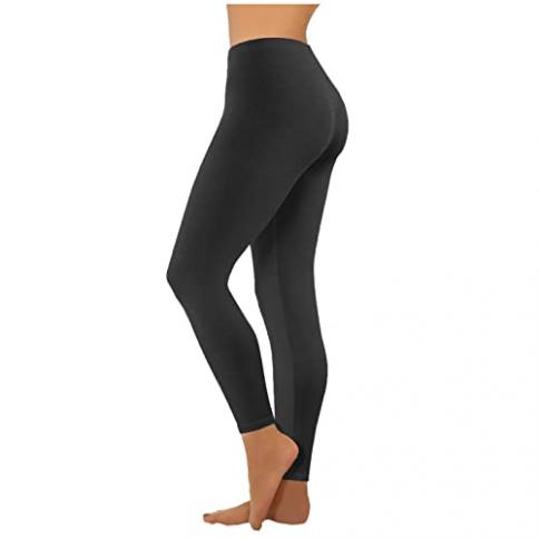 Women High Waisted Capri Leggings Slim Tummy Control Exercise Yoga Cropped  Pants 