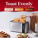 Elite Gourmet ECT-3100## Long Slot 4 Slice Toaster, Reheat, 6 Toast  Settings, Defrost, Cancel Functions, Built-in Warming Rack, Extra Wide  Slots for