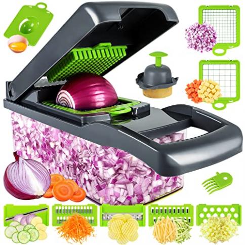 Picador de cebolla - Cortador de cebolla de mango completo con removedor de  olores, soporte de cebolla para cortar verduras, utensilios de cocina de