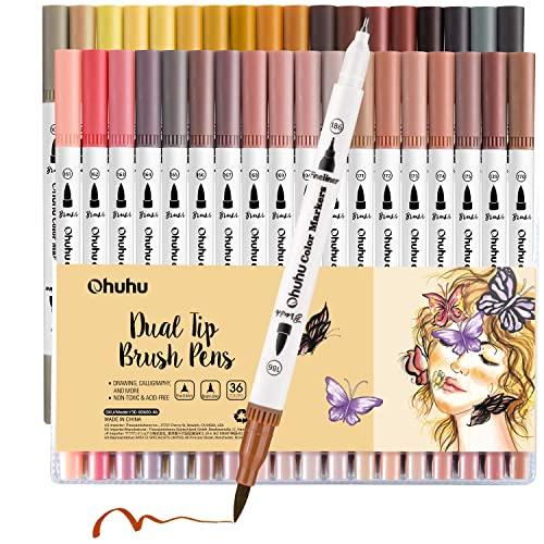 Ohuhu Rotuladores de alcohol en tono de piel, marcadores de color de piel  de doble punta para ilustración de colorear de artistas adultos – 24  colores