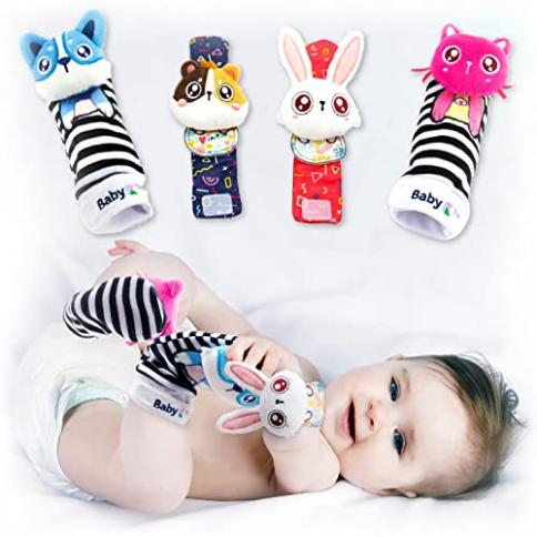 BABY K Calcetines de sonajero para bebés para niñas y niños (juego de  mascotas) - Juguetes para