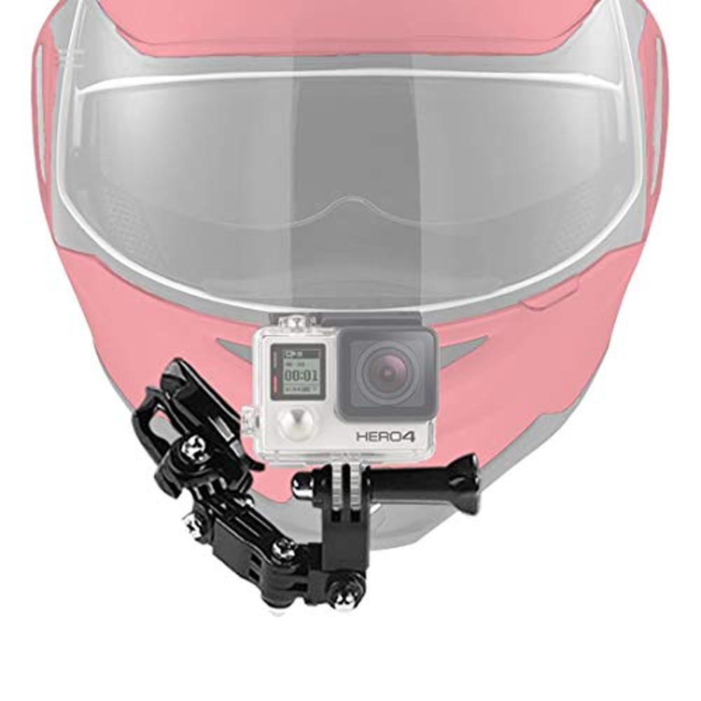MEKNIC Soporte de correa de barbilla para casco de motocicleta compatible  con GoPro Hero 11, 10, 9, 8, 7, (2018), 6 5 4 3 negro, Session, AKASO