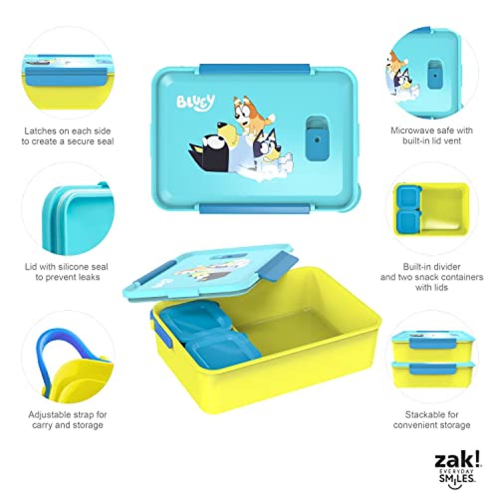  Zak Designs Bluey Reusable Plastic Bento Box with Leak-Proof  Seal, Carrying Handle, Microwave Steam Vent, and Individual Containers for  Kids' Packed Lunch (3-Piece Set) : CDs & Vinyl