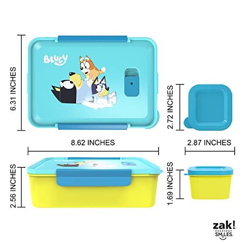 Zak Designs Bluey Reusable Plastic Bento Box with Leak-Proof Seal, Carrying  Handle, Microwave Steam Vent, and Individual Containers for Kids' Packed