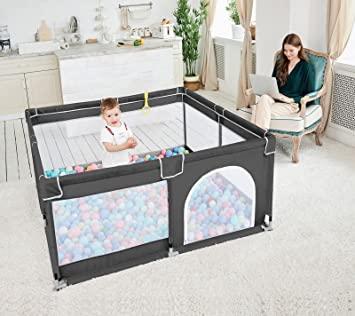 TODALE Parque infantil para bebé, patio de juegos grande para bebés, parque  infantil seguro sin huecos para bebés, parque infantil para puerta de bebé  (negro, 50 x 50 pulgadas) : Bebés 