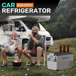 EUHOMY 12 Volt Refrigerator, 38QT(35L) Electric Cooler, 12V Fridge APP Control, 12V Cooler -4℉~68℉, Portable Freezer 12/24V DC 100-240V AC for Camping, Travel, Truck, Home - Tamaño 37QT