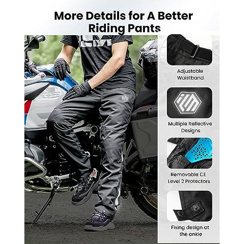 ILM Pantalones de motociclista de invierno desmontables para