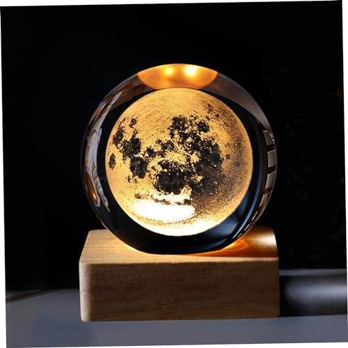 Lámpara De Mesa LED 3D Bola De Cristal – Luz Nocturna USB Con Efecto Galaxia – Decoración Hogar (Clara, Warm White)