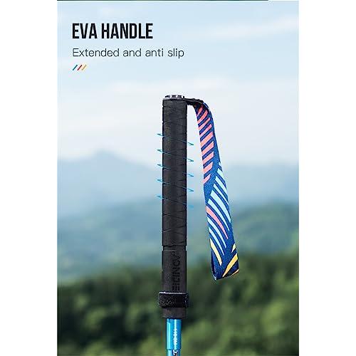 AONIJIE 2 PCS Walking Sticks Folding Z Trekking Poles with EVA Grip, Quick  Lock, Shock Absorbent, Lightweight (Rainbow-110cm)