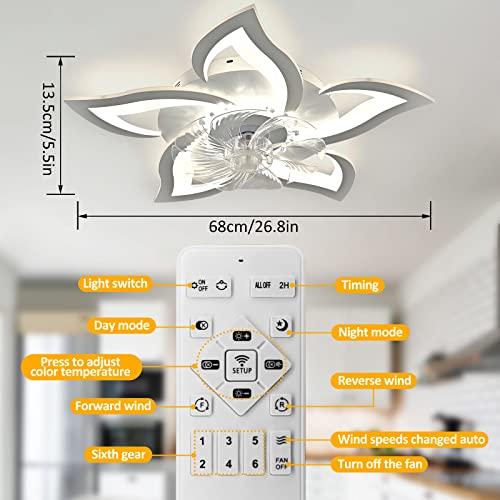Ventilador de techo inteligente con Control remoto, lámpara de 36 pulgadas  para dormitorio de niños, restaurante, luces Nórdicas