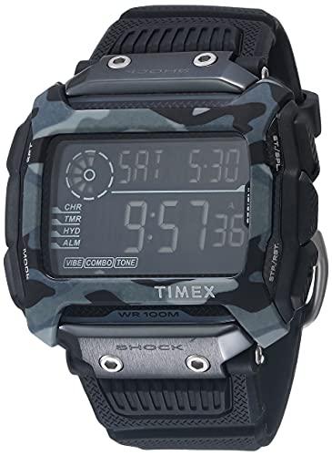 Timex Command Shock Digital CAT 54mm Watch Black Camo with Resin