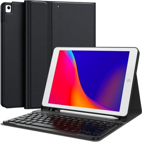 KVAGO Funda de teclado para iPad de 9.7 pulgadas, compatible con iPad de 6ª  generación, iPad de 5ª generación, iPad Pro de 9.7 pulgadas, iPad Air 2