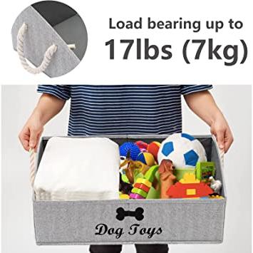 Cesta de almacenamiento de cuerda de algodón de juguetes para Gato Geyecete cesta de almacenamiento para mascotas juguetes y ropa-Blanco/Gris cesta para para accesorios y snacks para gatos 