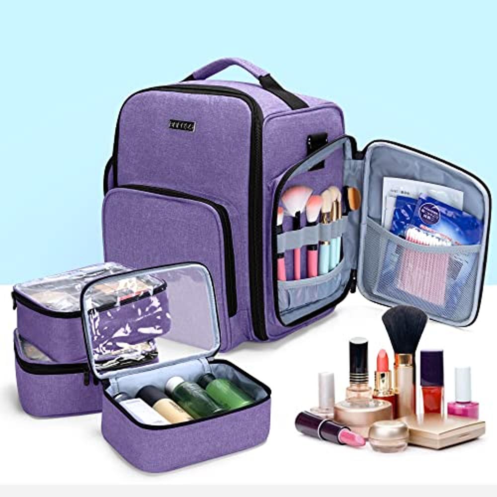 BAFASO Double Layer Nail Polish Organizer Holds 70 Bottles (15ml - 0.5  fl.oz) and a Nail Dryer, Nail Polish Case with 2 Removable Pouches and  Tools