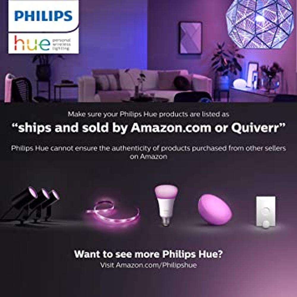 Philips Hue Bombilla inteligente E26 blanca de alto lúmenes, 1600 lúmenes,  compatible con Bluetooth y Zigbee (Hue Hub opcional), funciona con Alexa y
