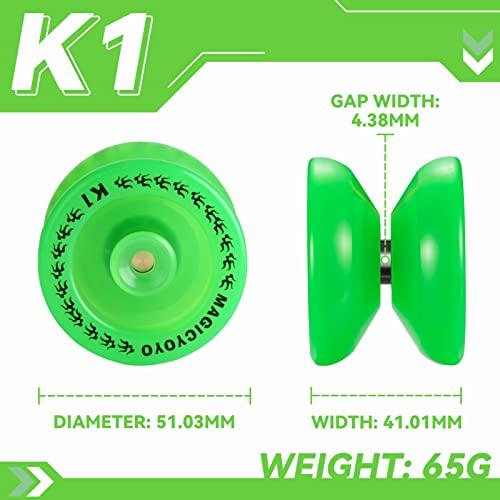MAGICYOYO N11 Responsive Yoyo - Yoyo Profesional Para Niños - Yo-Yo De Metal Con Rodamientos Yo-Yo Resistentes Para Jugadores Avanzados + Kit De Rodamientos Yo-Yo + 12 Cuerdas JoJo + Bolsa De