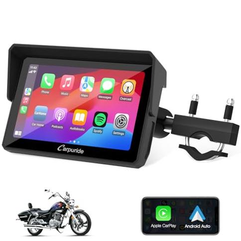 Navegador inalámbrico CarPlay y Android Auto HiCar Moto Navigator 12-24V  Dispositivo de navegación de motocicleta 5 pulgadas Pantalla táctil Dual