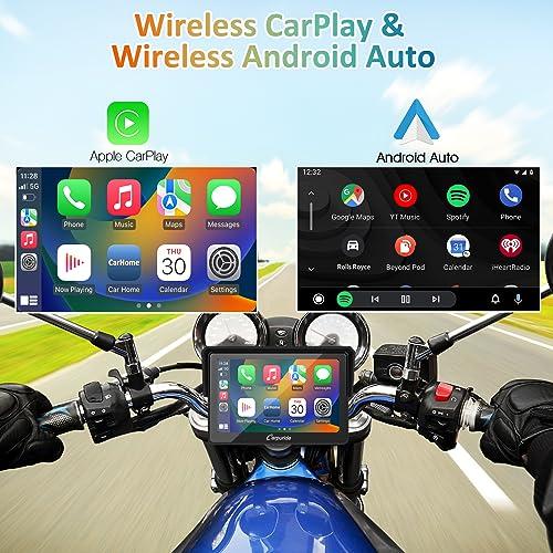 2024 El más nuevo Carpuride W702 Pantalla automática portátil inalámbrica  Apple Carplay y Android para motocicleta