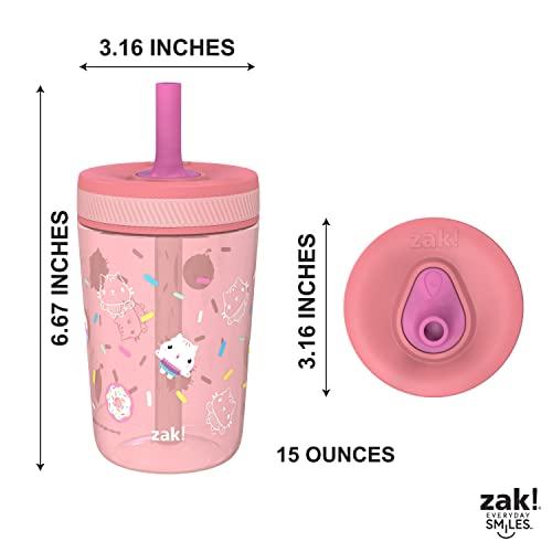 Zak Designs Kelso Toddler Cups For Travel or At Home, 15oz 2-Pack Durable  Plastic Sippy Cups With Leak-Proof Design is Perfect For Kids (Campout)