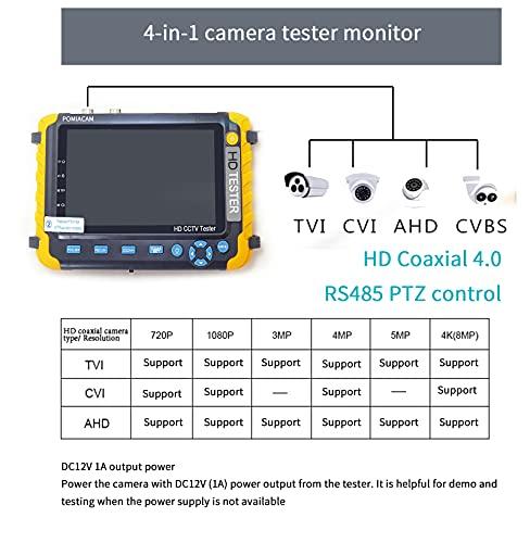 5 Inch CCTV Tester Monitor - 8MP AHD/TVI/CVI Security Camera Tester With Tools