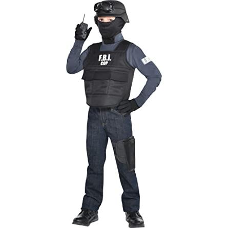 amscan Disfraz infantil de oficial SWAT de policía SWAT, mediano 8-10, 1  pieza