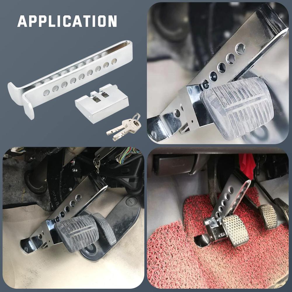 ATPEAM 9 Holes Brake Pedal Lock AntiTheft Device Clutch Lock
