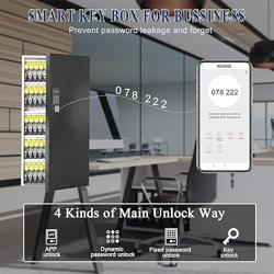 DiDiHere 120-Key Smart Key Lock Box with Key Management App(Track Key Borrow/Return), Keypad, Bluetooth  WiFi Unlock (Sold Separately), Wall-Mount Commercial Key Cabinet for School, Rental, Office - Tamaño 120 Key(Smart)