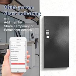 DiDiHere 120-Key Smart Key Lock Box with Key Management App(Track Key Borrow/Return), Keypad, Bluetooth  WiFi Unlock (Sold Separately), Wall-Mount Commercial Key Cabinet for School, Rental, Office - Tamaño 120 Key(Smart)