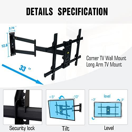 Staffa TV A Braccio Lungo FORGING MOUNT - Estensione 109cm, Girevole, Per TV 42-86", VESA Fino A 800x400, Peso Max 50KG