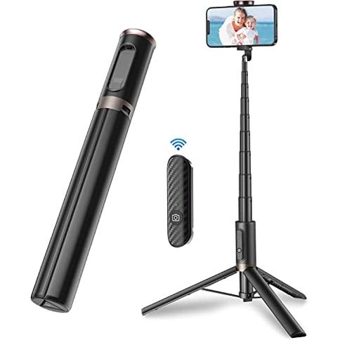 Trípode para selfie stick con control remoto inalámbrico desmontable, 4 en  1 extensible portátil selfie stick y trípode para teléfono compatible con
